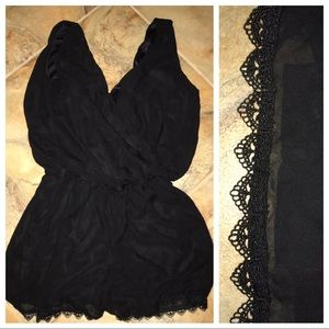 Women’s black romper party outfit size S